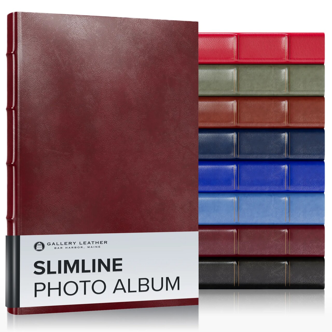 Gallery Leather Slimline Photo Album 4x6-3 Ring Binder, 60 Pages for 120 Photos, Fillable, Can Fit 4x6 Photos, Handcrafted - 11.75 x 8.0 "